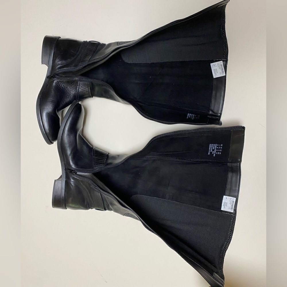 Clarks Women’s Pita Arizona Black Leather Full Zip Knee High Riding Boots Sz 6.5 - Picture 13 of 16